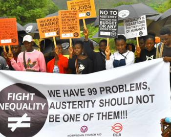 Protesters march on National Treasury after budget last week